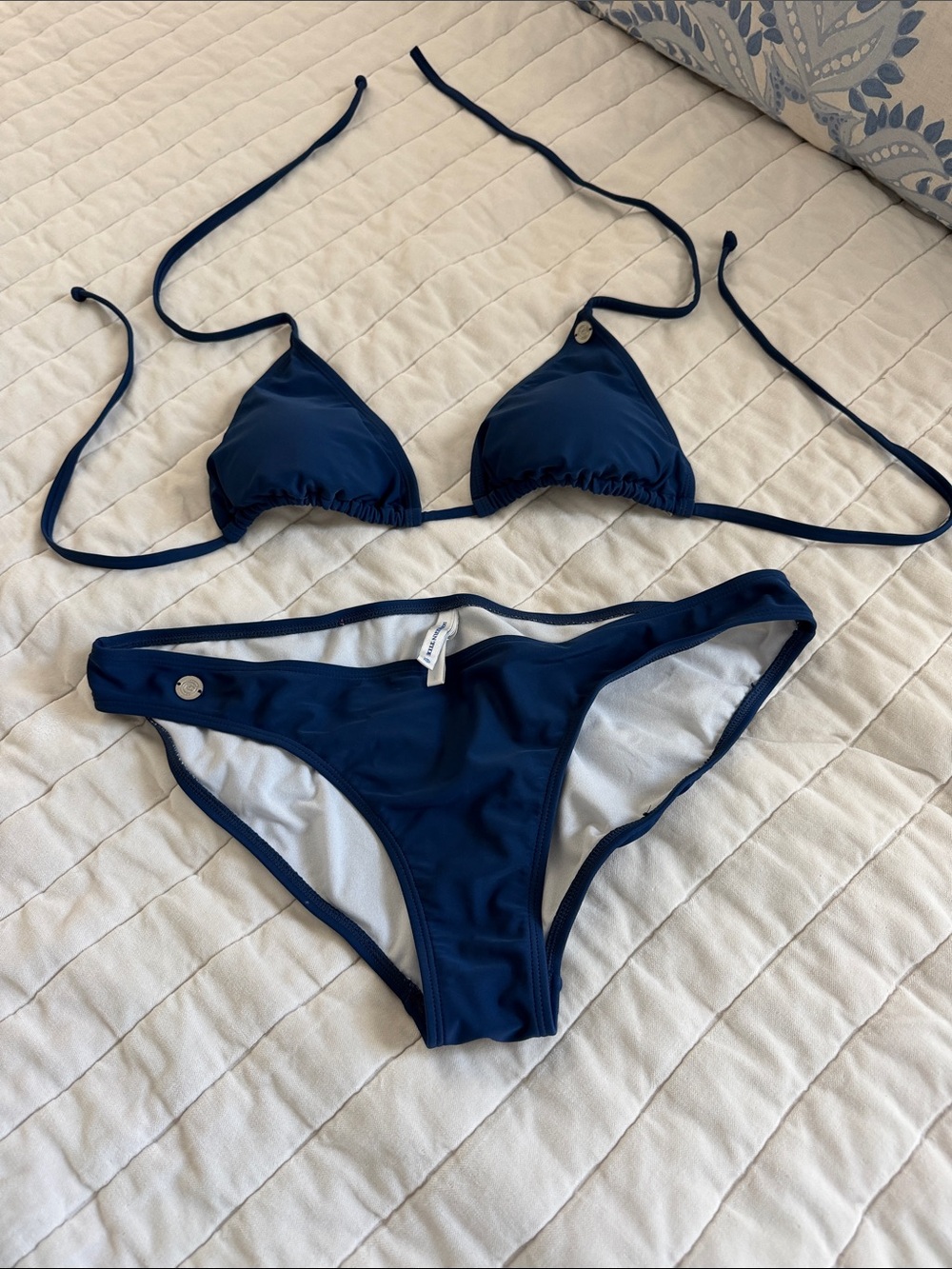 Southern Tide Deep Navy Triangle String Bikini